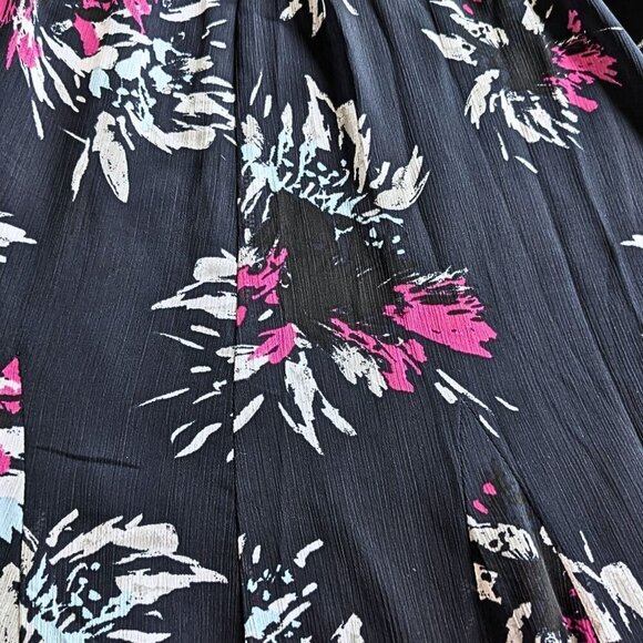 BANANA REPUBLIC Navy Pink Cutout Back Cool Combo Printed Lined Midi Dress Size 4 - Picture 2 of 9